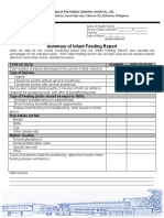 Summary of Infant Feeding Report