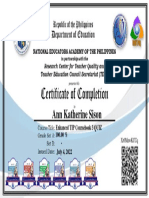 Certificate of Completion CB 3