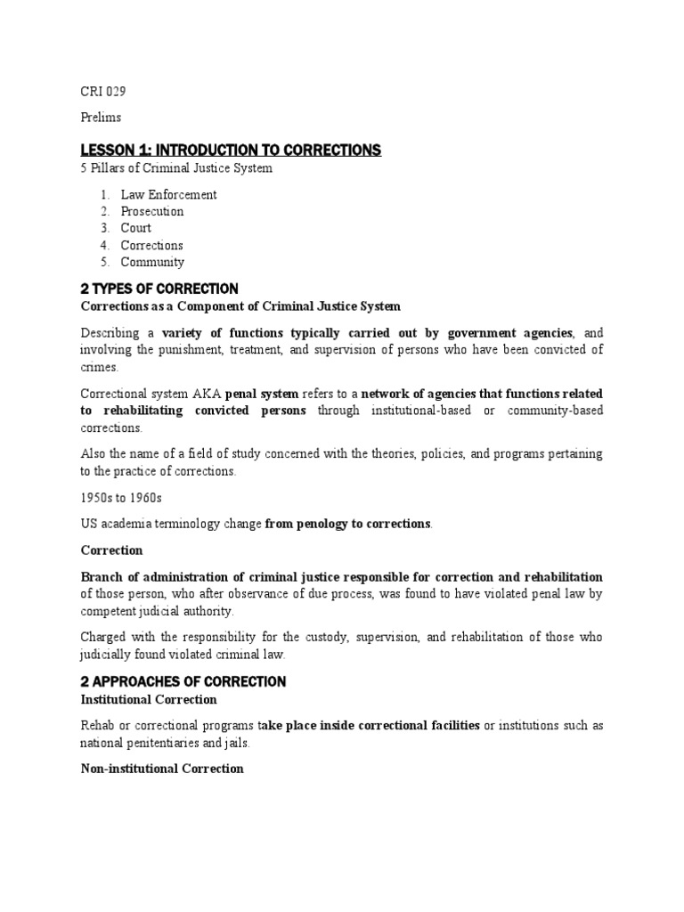 Lesson 1: Introduction To Corrections: 2 Types of Correction | PDF 