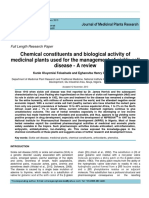 Chemical Constituents and Biological Activity of Medicinal Plants Used For The Management of Sickle Cell Disease - A Review