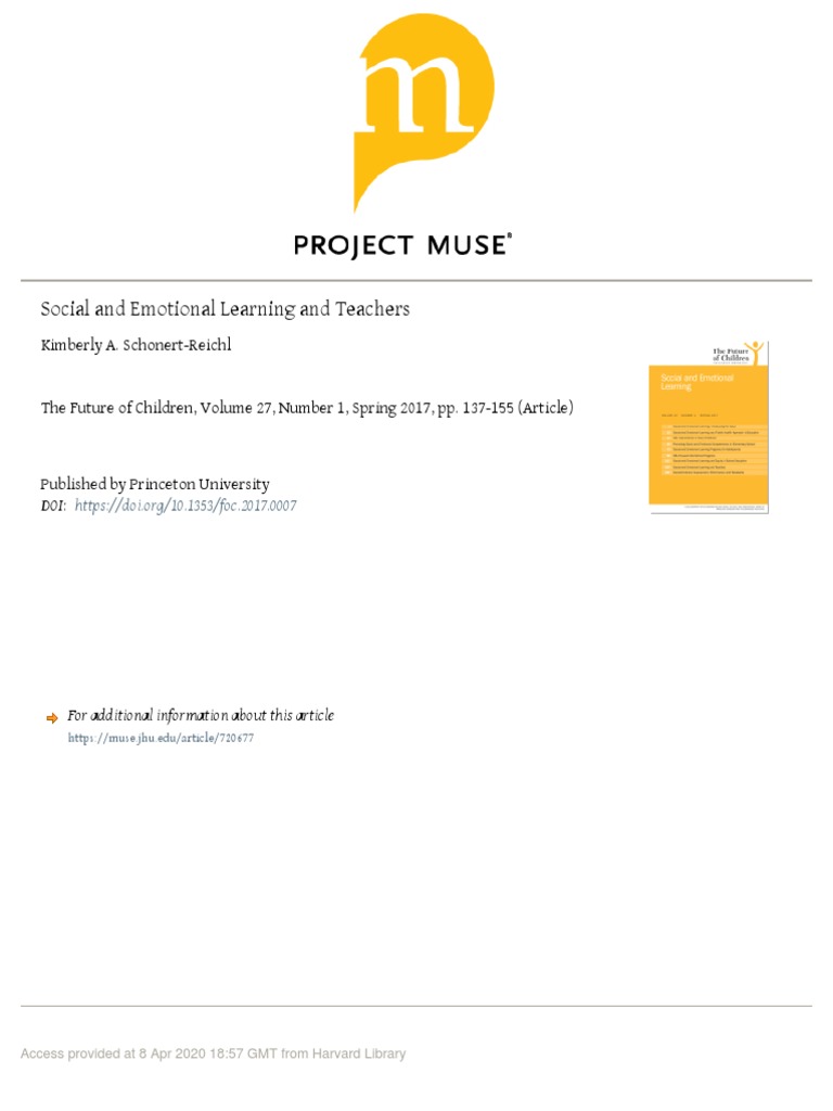Social And Emotional Learning And Teachers Pdf Teachers Classroom