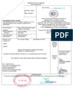 PT - Keisha Setia Abadi: Certificate of Origin