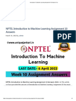 NPTEL Introduction To Machine Learning Assignment 10 Answers