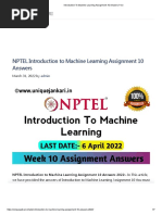 NPTEL Introduction To Machine Learning Assignment 10 Answers