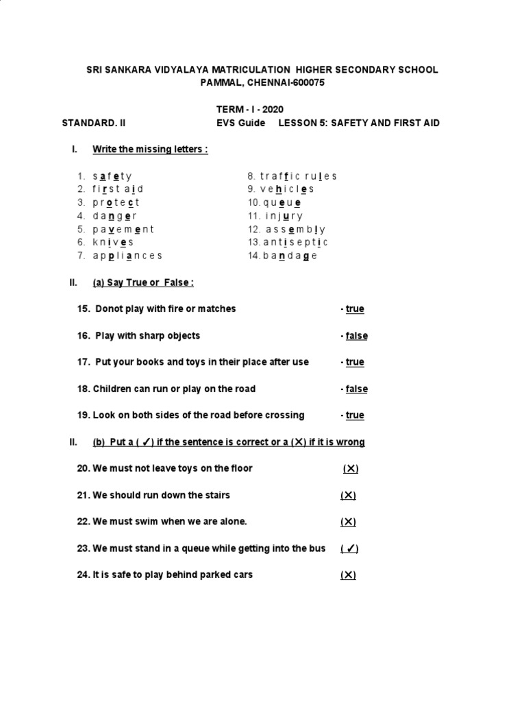 Class 2 Safety and First Aid Guide | PDF
