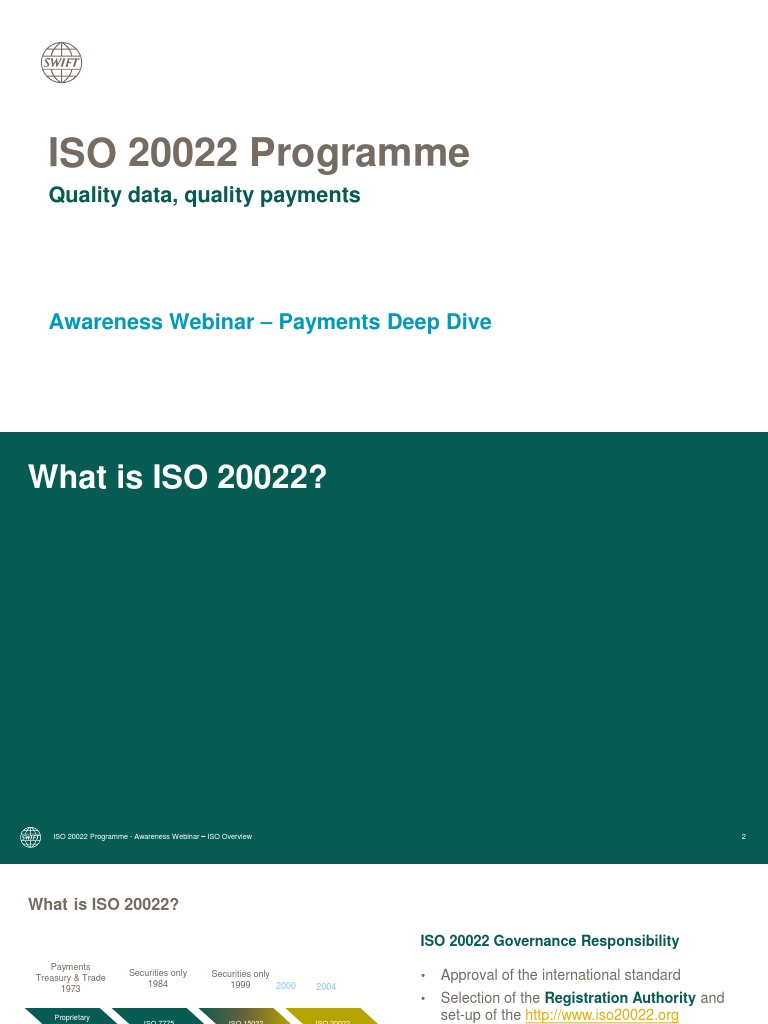 Iso 20022 Programme Quality Data Quality Payments Pdf Payments