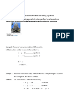 Worksheet on construction and solving equations  grade 8