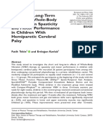 Short and Long-Term Effects of Whole-Body Vibration On Spasticity and Motor Performance in Children With Hemiparetic Cerebral Palsy