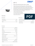 Deep Groove Ball Bearing With Seals or Shields: Dimensions Performance