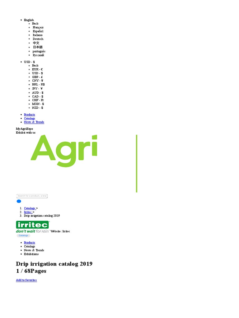 Drip Irrigation Catalog 2019 Irritec Pdf Catalogs Technical