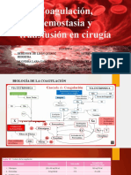 Coagulación, Hemostasia y Transfusión en Cirugía