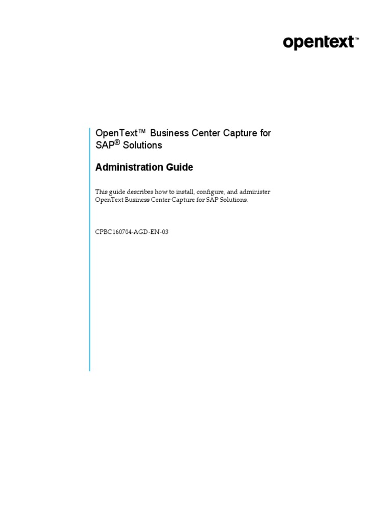 OpenText Business Center Capture For SAP Solutions 16.7.4 ...
