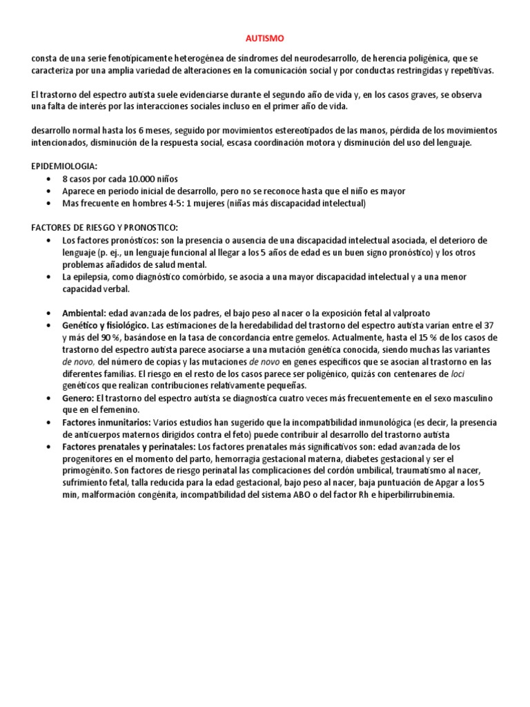 Tadh y Autismo | PDF | Desorden hiperactivo y deficit de atencion ...