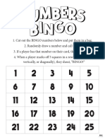 Printable Numbers Bingo Game 2