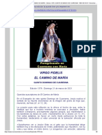 VIRGO FIDELIS - EL CAMINO DE MARIA - Edicion 1378. QUINTO DOMINGO DE CUARESMA. - SED DE DIOS - Benedicto XVI..