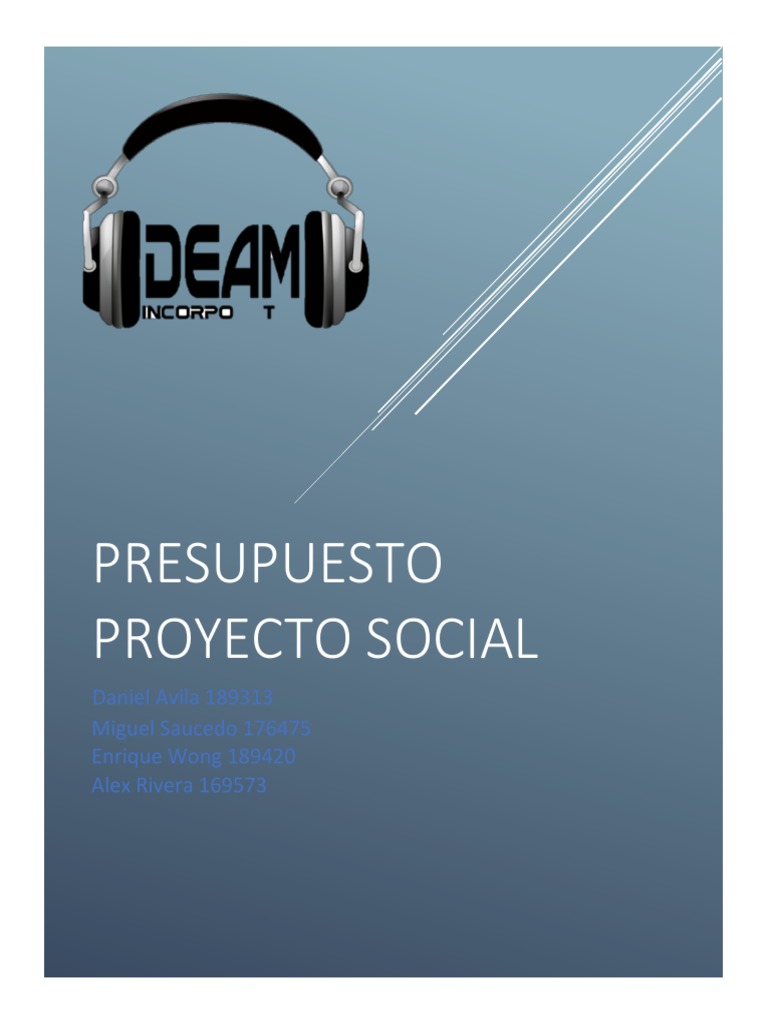Presupuesto para Proyecto Social | PDF | Presupuesto