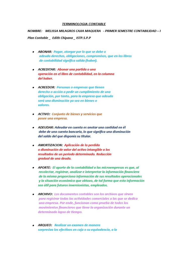 Glosario de Términos Contables | PDF | Contabilidad | Business