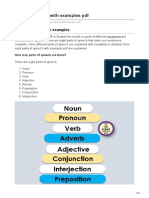 Parts of Speech With Examples PDF