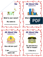 All About Me Speaking Cards