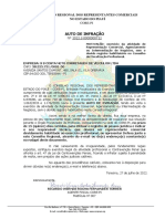 Auto de infração emitido pelo CORE-PI para empresa por exercício ilegal da atividade de representação comercial