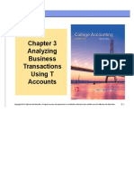 Analyzing Business Transactions Using T Accounts