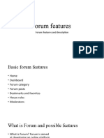 Forum Features and Description