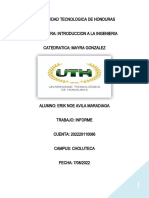 Informe de Intruccion A La Ingenieria Erik Avila Maradiaga