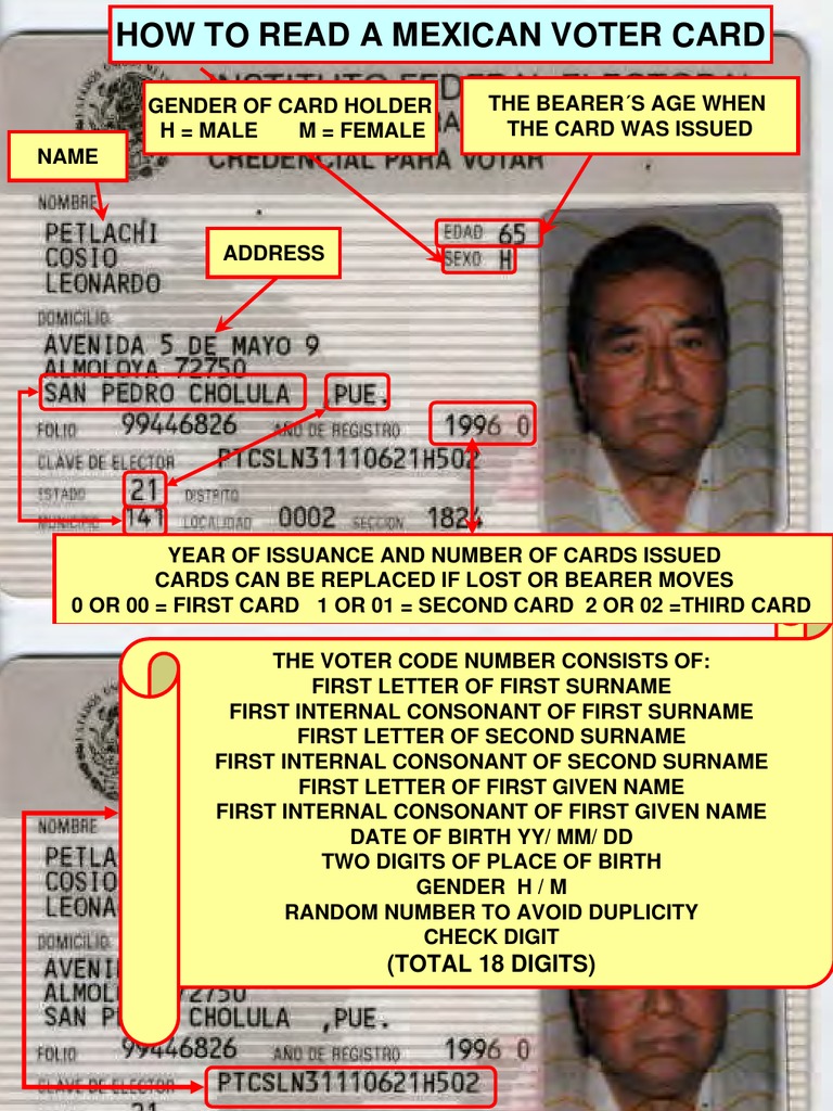 How to Read a Mexican Voter Card | PDF | Elections | Government