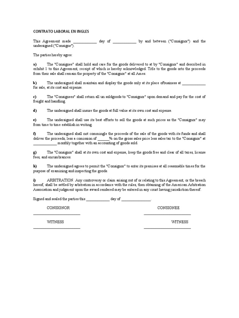 CONTRATO LABORAL EN INGLES PDF