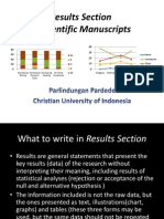 Results Section in Scientific Manuscripts