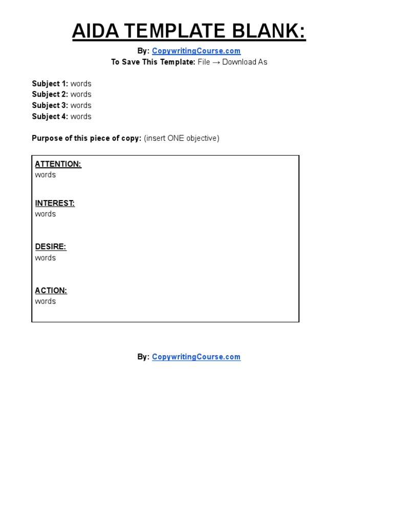 AIDA Email Template PDF