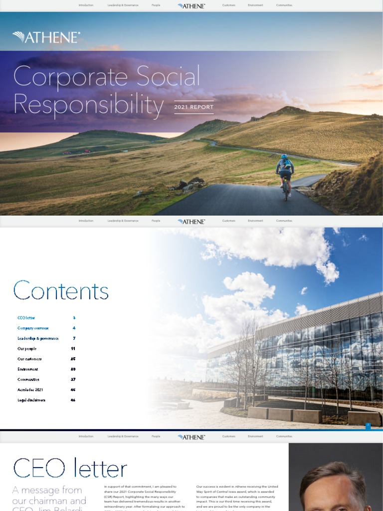 Athene Corporate Social Responsibility 2021 Report | PDF | Corporate ...
