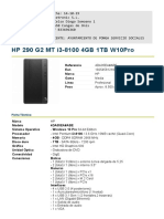 HP 290 G2 MT I3-8100 4GB 1TB W10Pro