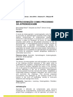 Revista Da Associação Brasileira de Psicopedagogia - Metacognicão Como Processo Da Aprendizagem