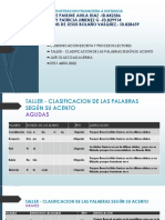 Taller Clasificacion de Las Palabras Segun Su Acento