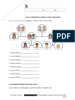 Vocabulary 1. Look at Anna's Family Tree. Complete The Sentences With Words Below