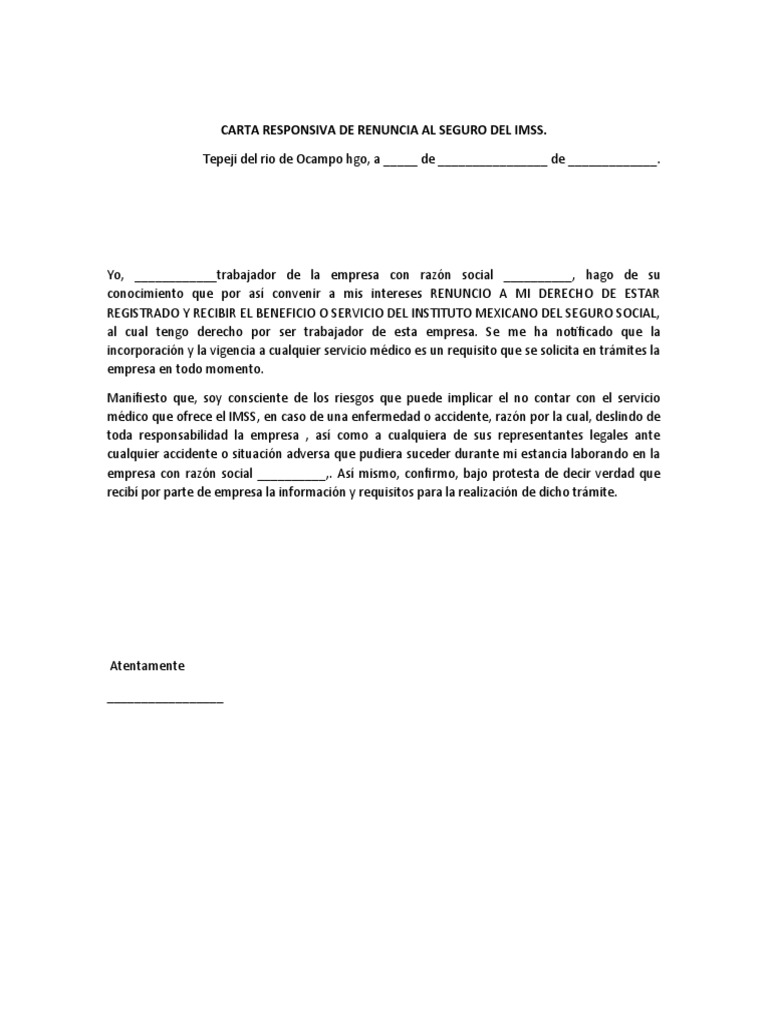 Modelo De Carta De Renuncia Al Seguro Social 2024 vrogue.co