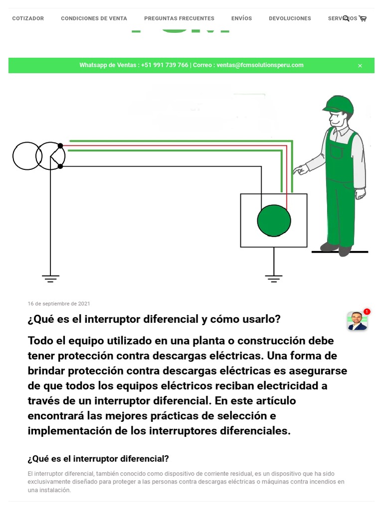 ¿Qué Es El Interruptor Diferencial y Cómo Usarlo FCM Solutions E.I.R
