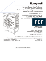 Portable Evaporative Air Cooler Enfriador de Aire Portátil Por Evaporación Owner'S Manual Manual Del Usuario
