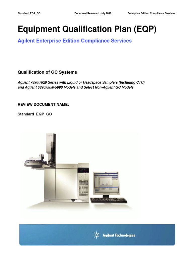 Equipment Qualification Plan (EQP) Agilent Enterprise Edition