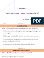 Unit Four: Basic Structured Query Language (SQL)