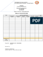 Table of Specification NSG Informatics