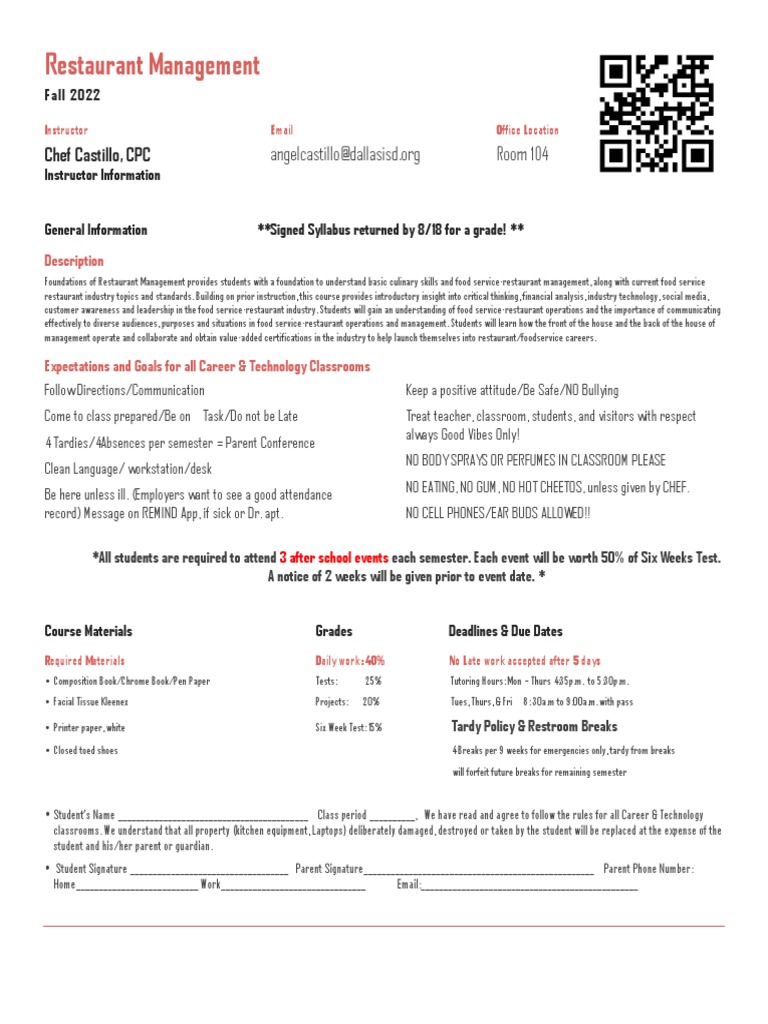 Restaurant Management Syllabus 2022 PDF Foods Communication