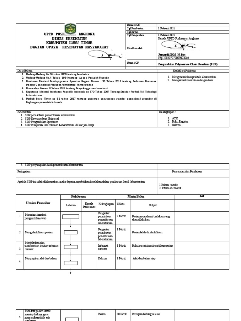 Sop PCR | PDF