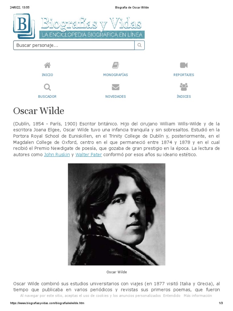 Biografia de Oscar Wilde PDF Oscar Wilde