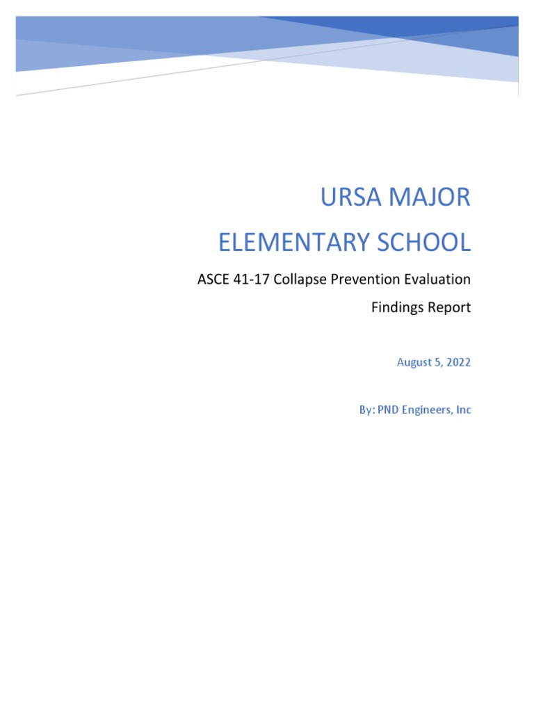 Ursa Major Elementary School Collapse Prevention Findings Report PDF