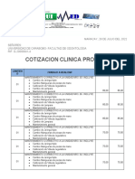 Cotizacion Mantenimiento Unidades Odontologicas Area de Protesis