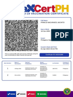 Covid-19 Vaccination Certificate: Prince Macaraeg Jacinto