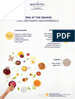 (Exe Chef Imam's Recomendation) : Menu at The Square