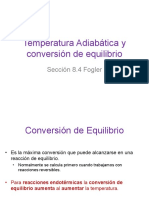 Temperatura Adiabática y Conversión de Equilibrio